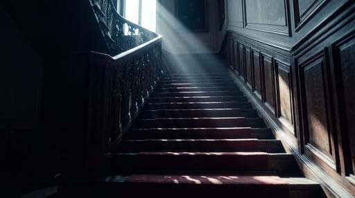 Dramatic Staircase Light and Shadow