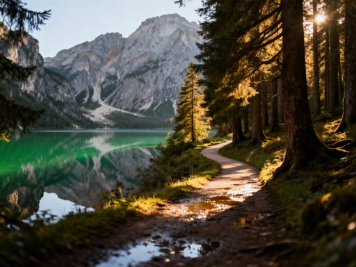Mountain Lake Hidden Forest Path