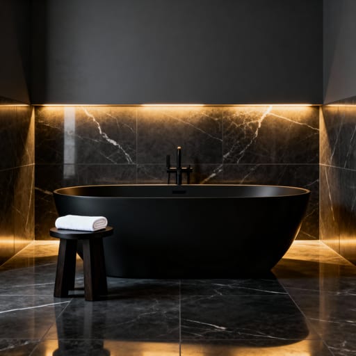 Sleek Modern Black Bathtub