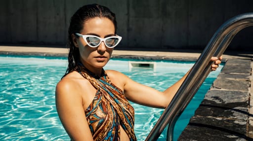 Poolside Glamour, Dramatic Shadows