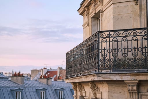 Classic Parisian Balcony Morning Light