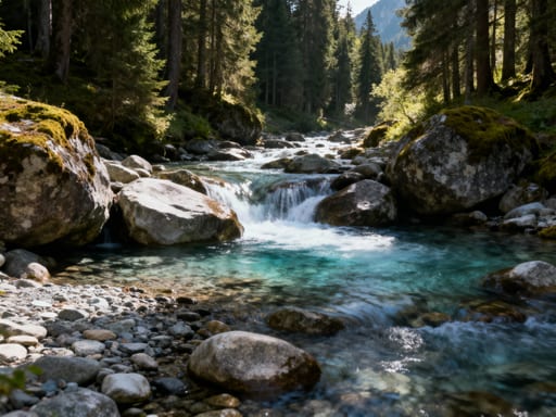 Pristine Mountain Stream Cascade