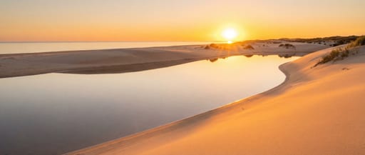 Deserted Coastline Sunset Glow
