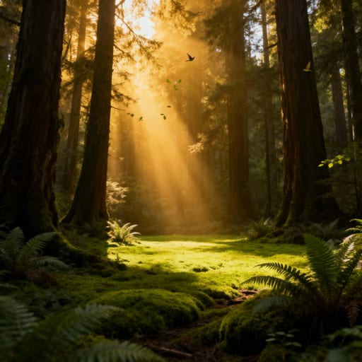 Hidden Forest Glade Sunlight