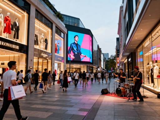 Bustling Shopping Street Scene