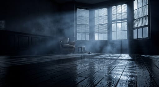 Rainy Moonlight on Wooden Floor