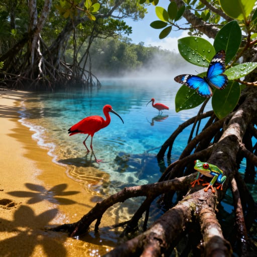 Mangrove Shadows Tropical Beach