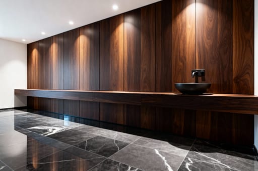 Sophisticated Dark Wood Bathroom