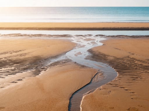 Deserted Beach in Morning Light