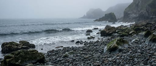 Rugged Overcast Rocky Beach