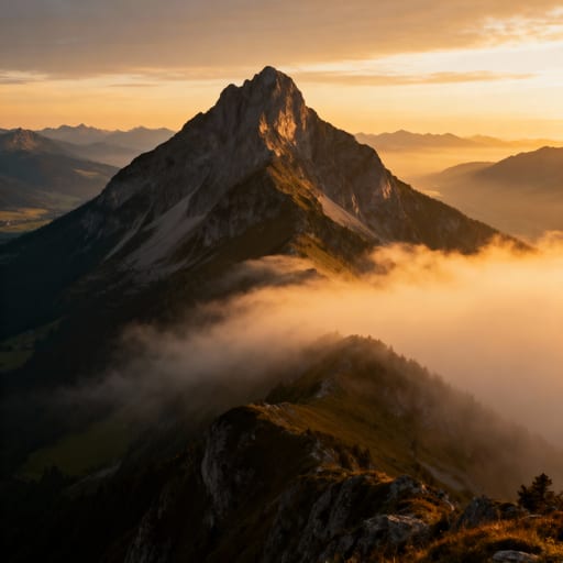 Majestic Mountain Peak at Dawn