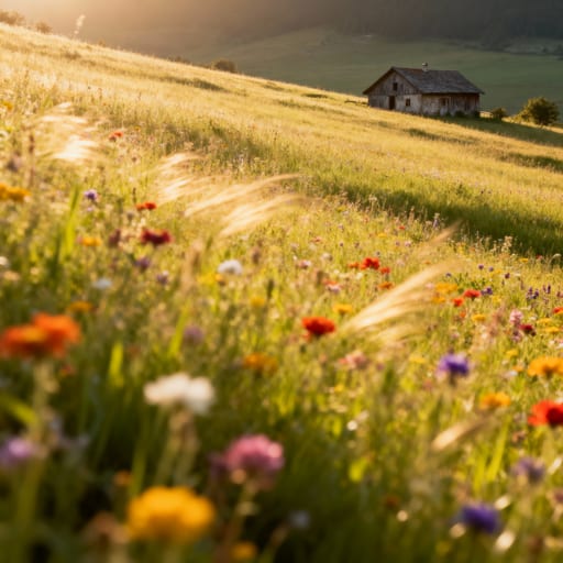 Wildflower Meadow Rustic Backdrop