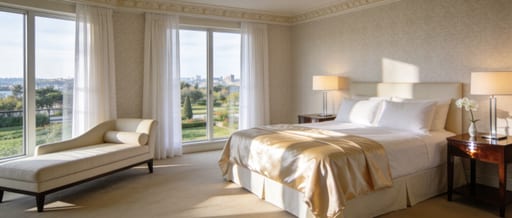 Luxurious Bedroom Bright Afternoon Sun