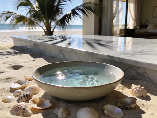 Beige Quartz Beach Counter Display