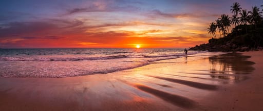 Golden Sunset Beach Shadows