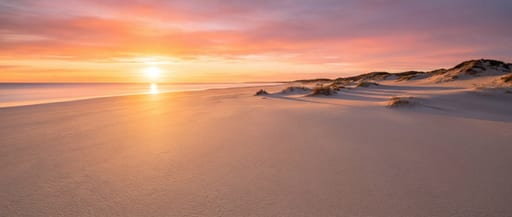Golden Beach at Sunset Glow
