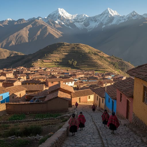 Vibrant Andean Mountain Village