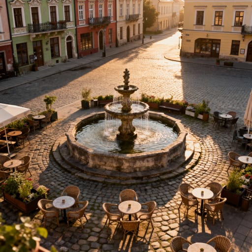 Andrychów Market Square Morning