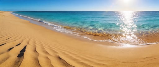 Bright Beach Turquoise Water Waves