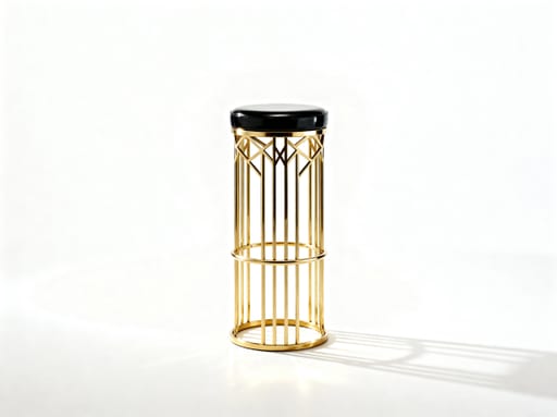 High-Key White Art Deco Stool