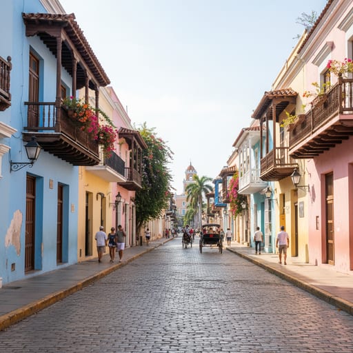 Charming Colonial City Street