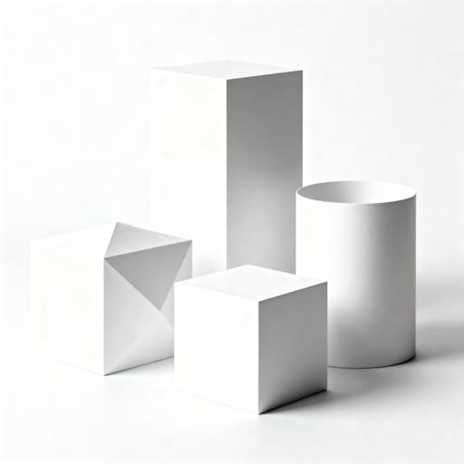 Minimalist White Geometric Blockscape