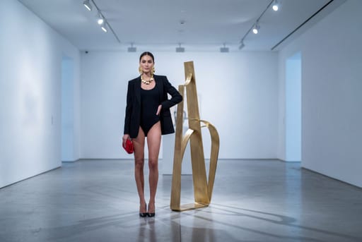 Minimalist Gallery Gold Sculpture