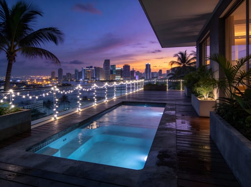 Rooftop Jacuzzi Tropical City View