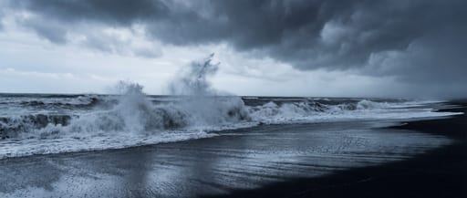 Dramatic Beach During a Storm