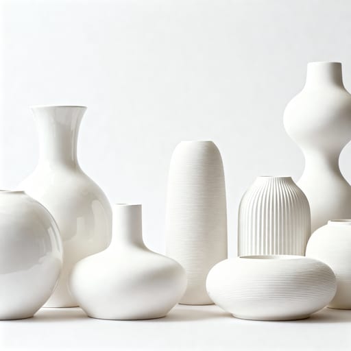 White Abstract Shapes on White