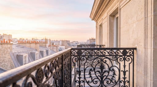 Parisian Balcony Morning Light