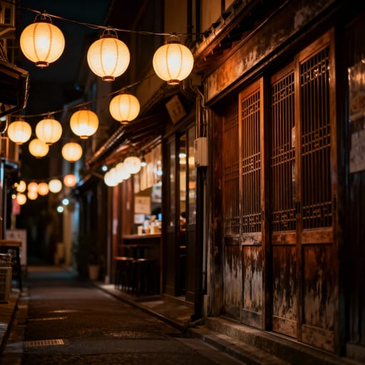 Charming Alleyway with Paper Lanterns
