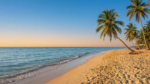 Golden Beach Turquoise Sea Palms