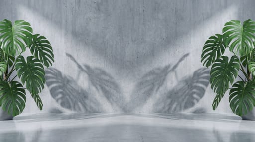 Minimalist Studio Concrete and Monstera