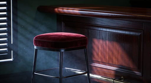 Red Velvet Bar Stool Haze