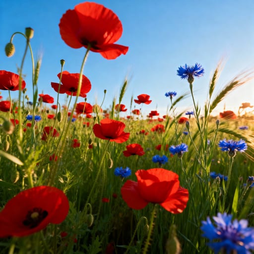 Vibrant Red Poppy Field Landscape