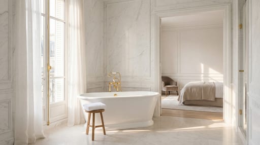 Parisian Bathroom Morning Sunlight
