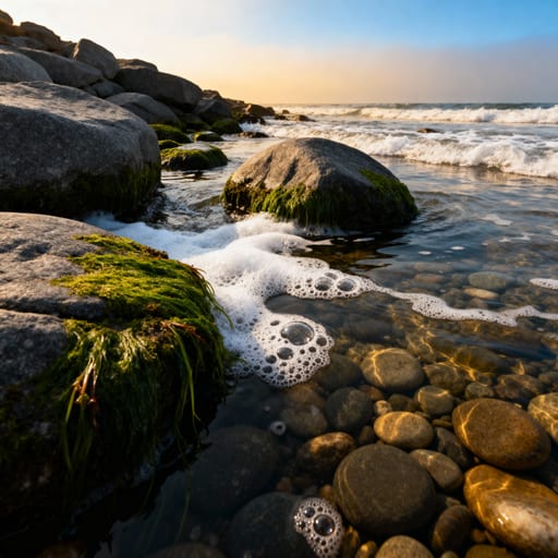 Rugged Ibiza Shoreline and Moss