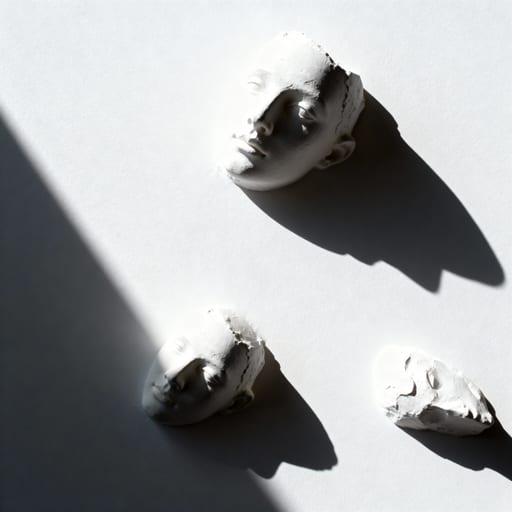 White Background Abstract Sculptures