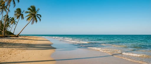Golden Hour Sandy Beach Panorama