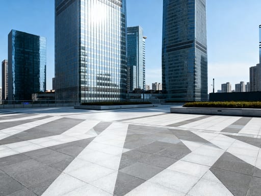 Sleek Urban Plaza Skyscrapers