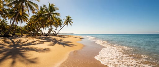 Golden Hour Tropical Beach Scene