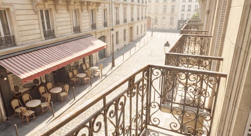 Parisian Balcony Cafe View