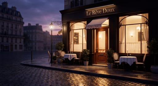 Parisian Cafe at Twilight