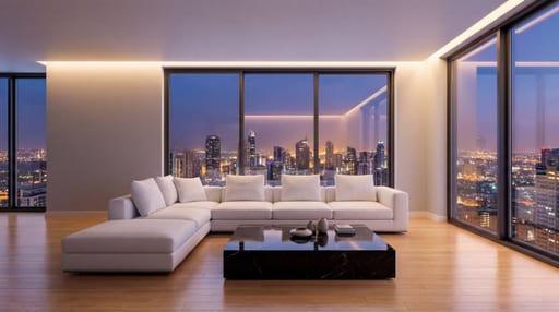 Minimalist Living Room City View