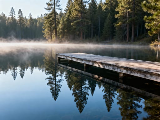 Serene Lake and Pine Dock