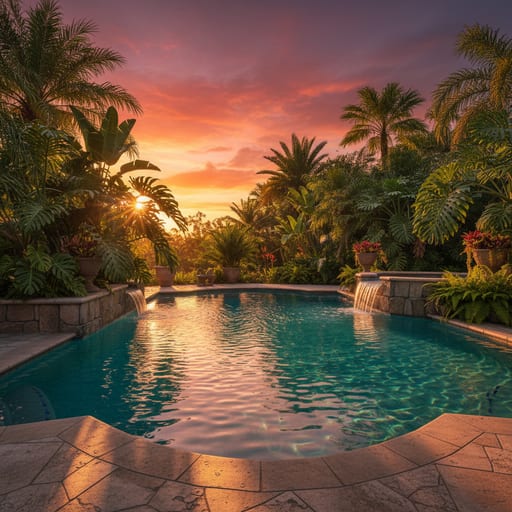 Golden Hour Poolside Paradise