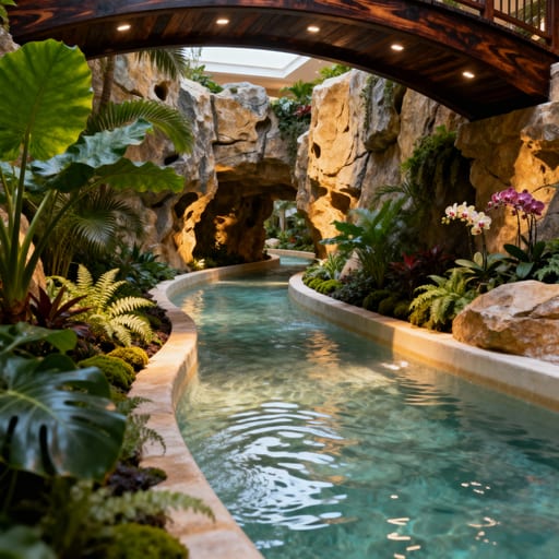 Serene Lazy River Rock Formations