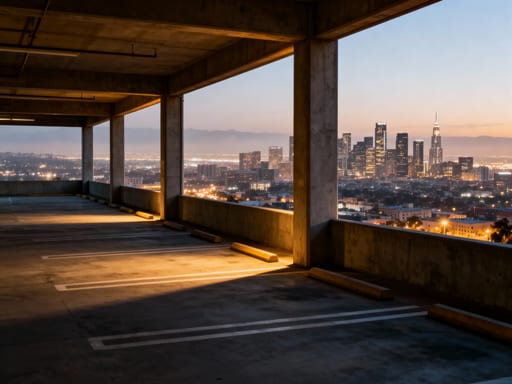 Rooftop Parking Garage City View