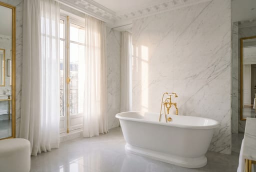 Bright Luxurious Parisian Bathroom Scene
